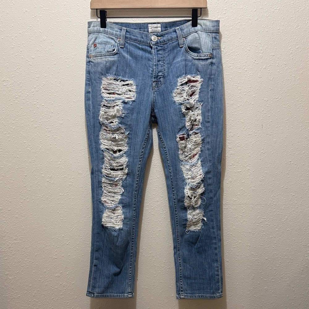 Hudson Distressed Blue Jeans, Size 27